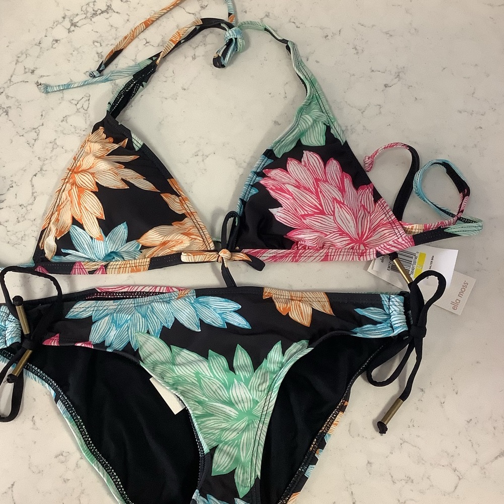 Ella‎ Moss “Black Floral Bikini”